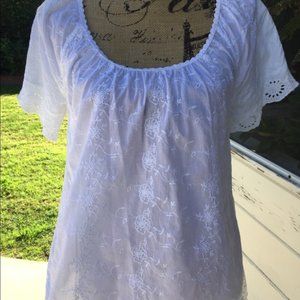 Calvin Klein Jeans White Eyelet Top